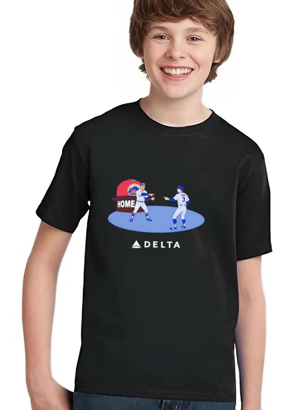 New York Mets MLB Delta Home Cartoon Baseball Players Pointing Meme shirt