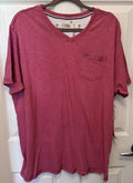 FREE PLANET Men's Sz XL T-Shirt T Pocket Crew Neck Ruby Short Sleeve NWT