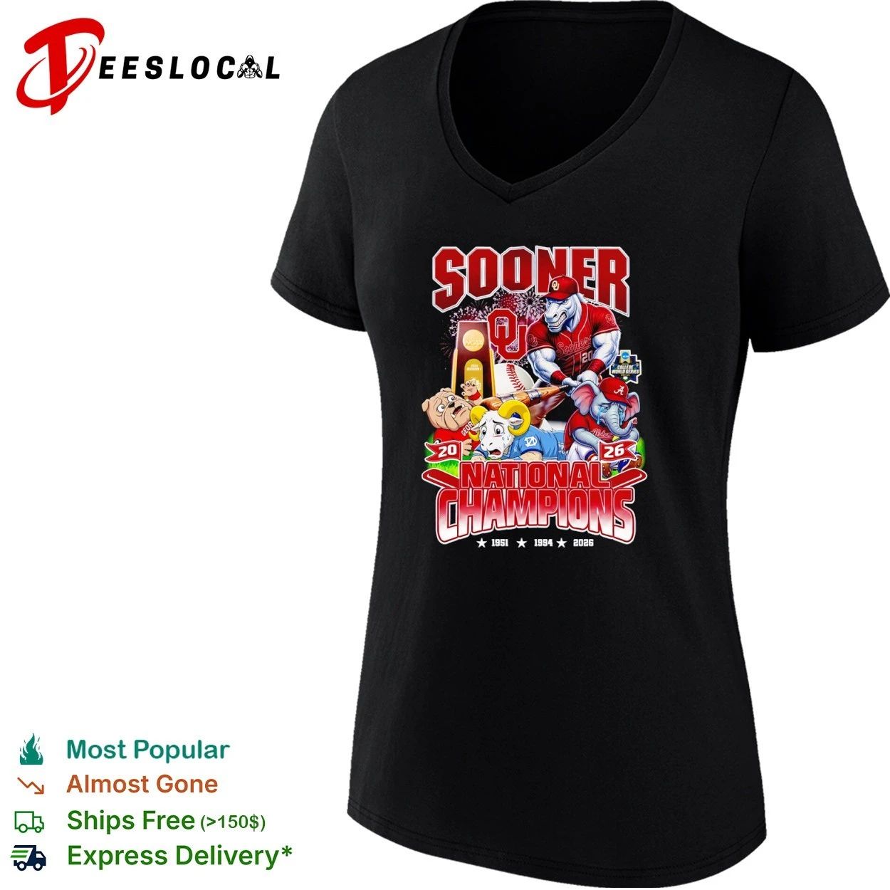 Sooner National Champions 1951 1994 2026 T-shirt