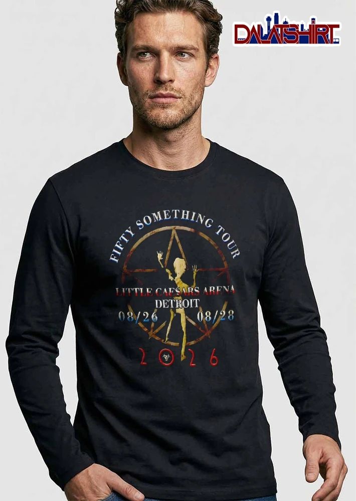 Fifty Something Tour Little Caesars Arena Detroit 08 26 28 2026 Silhouette Figure Pentagram Circle shirt