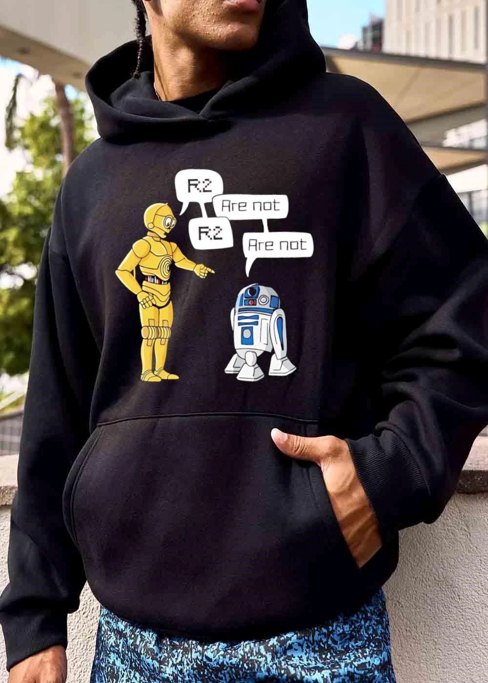 R2 Are Not Cartoon C3po R2d2 Droids Pointing Arguing shirt