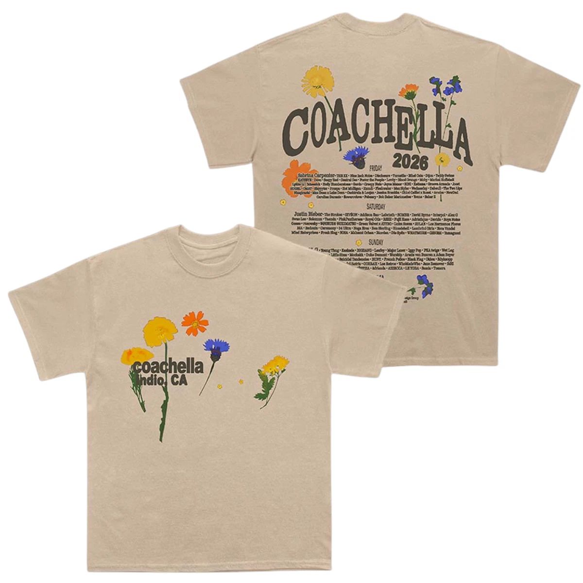 Coach.ella 2026 Shirt Indio California Pressed Flowers Lineup Tee Sand Color