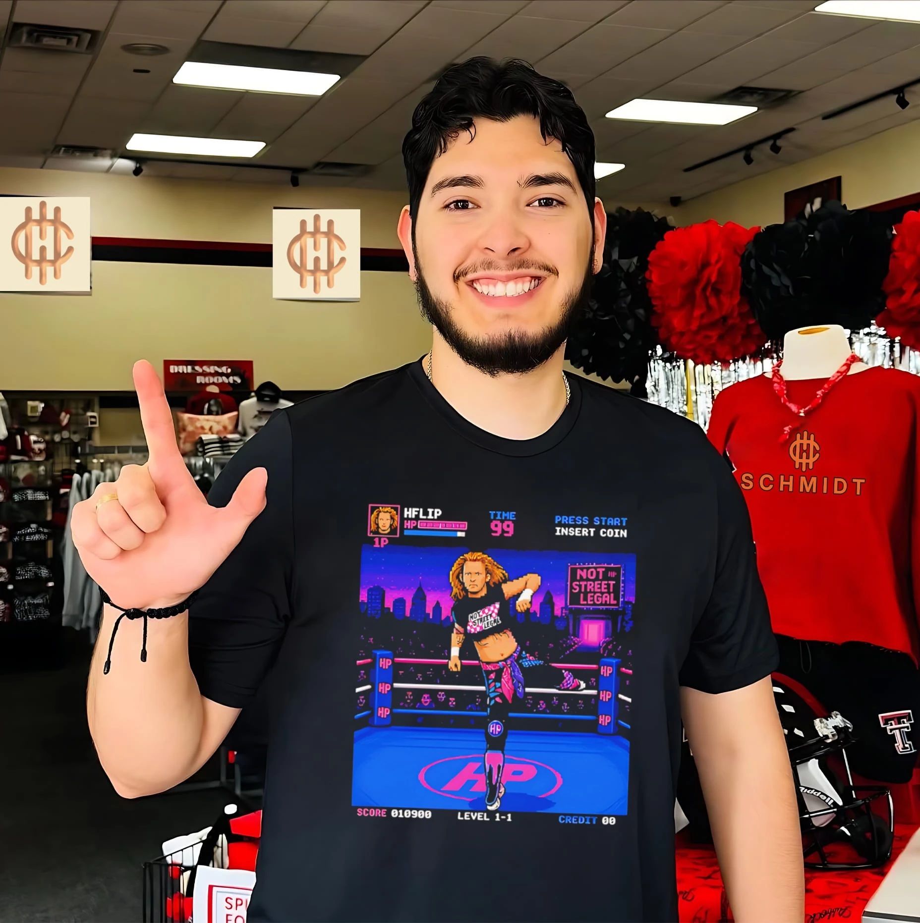 Bret Hart RetroMania Wrestling 16-bit style shirt