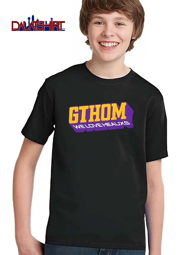 Gthom We Love Heauxs 3d Yellow Block Letters Purple Shadow shirt