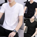Fashionable Men's V Neck Top with Elastic Fabric for Comfort and Style