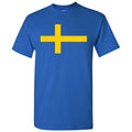 Sweden European Flag Basic Cotton T-Shirt - Royal