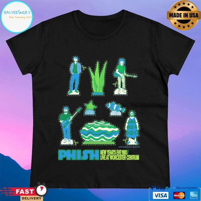 Phish New Year’s Eve 1993 Live At Worcester Centrum Cut Out And Build Phish’s Aquarium Set T-shirts