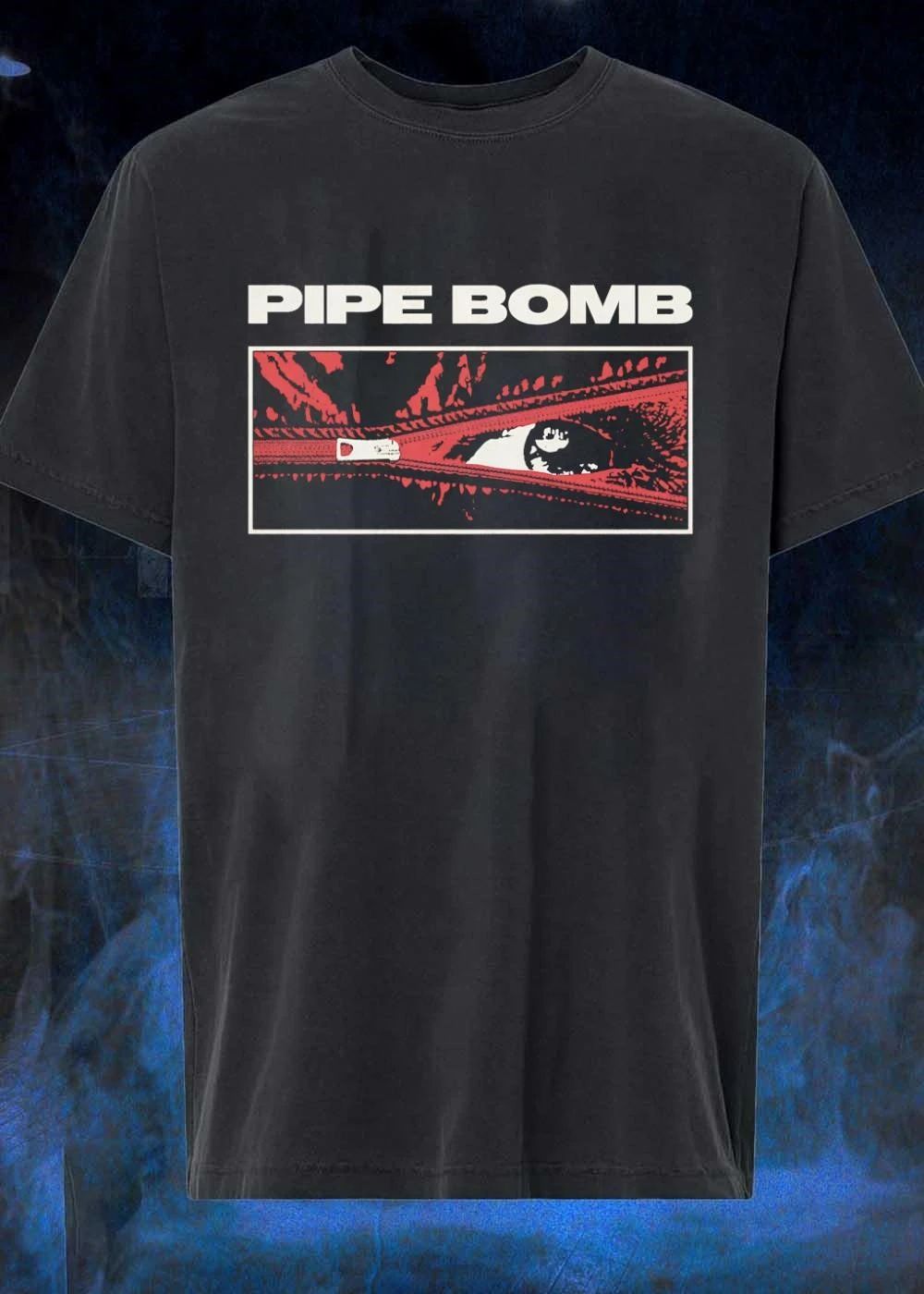 Pipe Bomb Zipper Eye Reveal Grunge Style Shirt