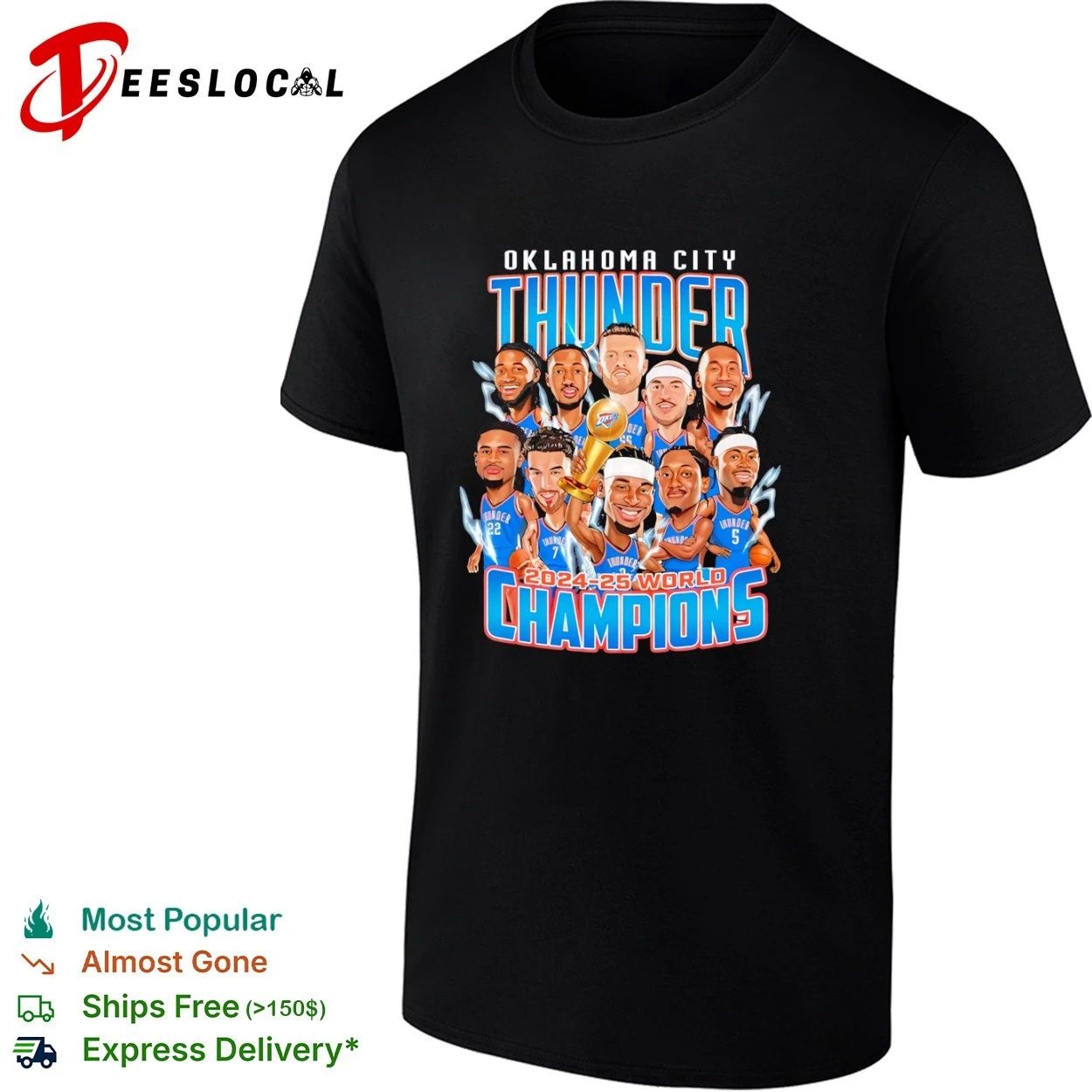 Oklahoma City Thunder 2024-25 World Champions T-shirt