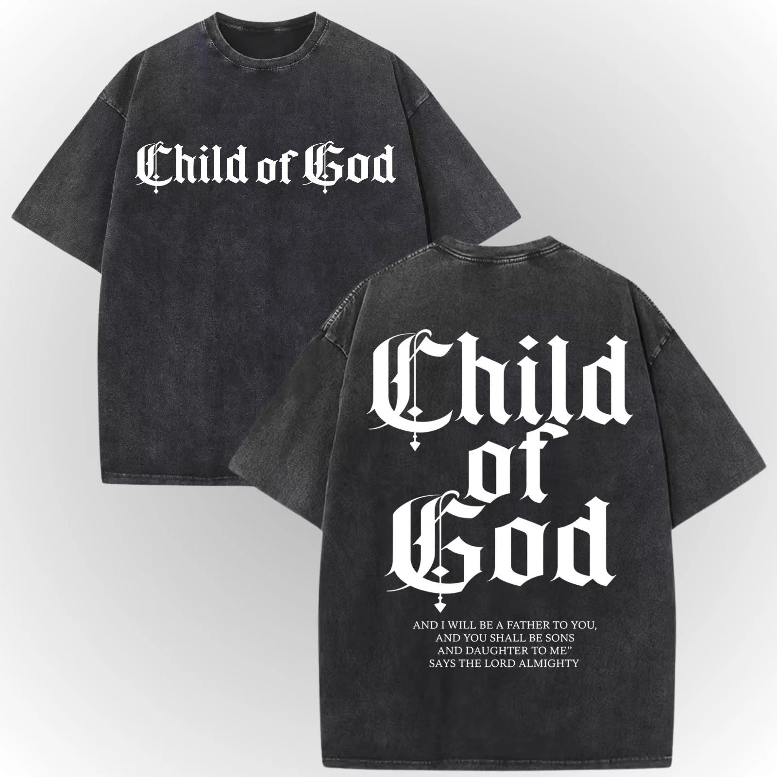 Child of God Shirt Vintage Christian Tee Oversized Acid Wash Gothic Faith Unisex