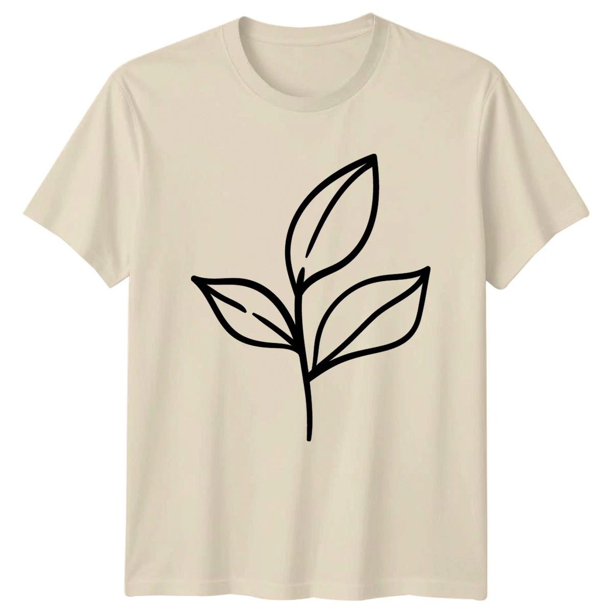 Simple Leaf Plant Design T-Shirt Botanical Illustration Nature Birthday