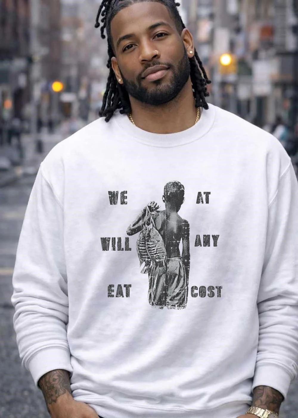 Youth Fishing Life We Will Eat at Any Cost T-Shirt