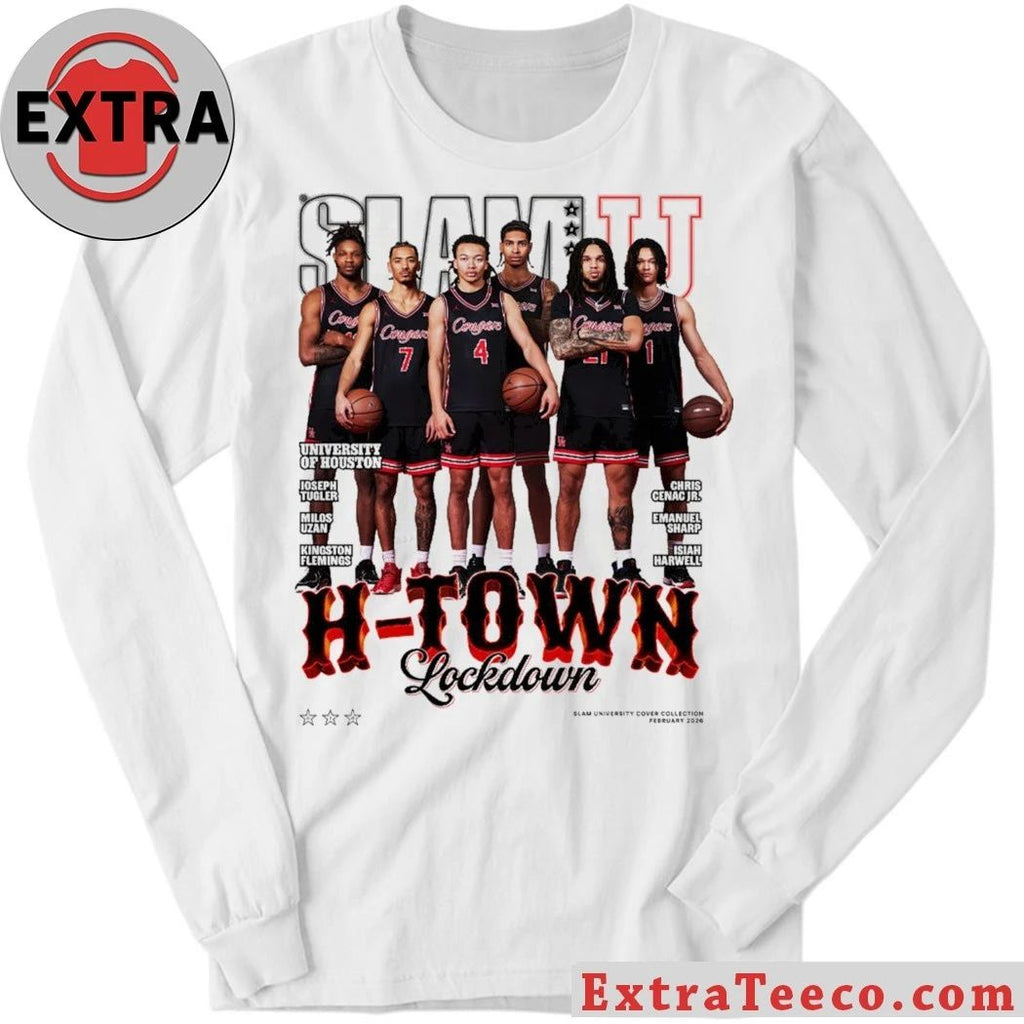 The SLAM University Houston Cover Tee Collection commemorates the University of Houston Cougars men’s basketball team Shirt