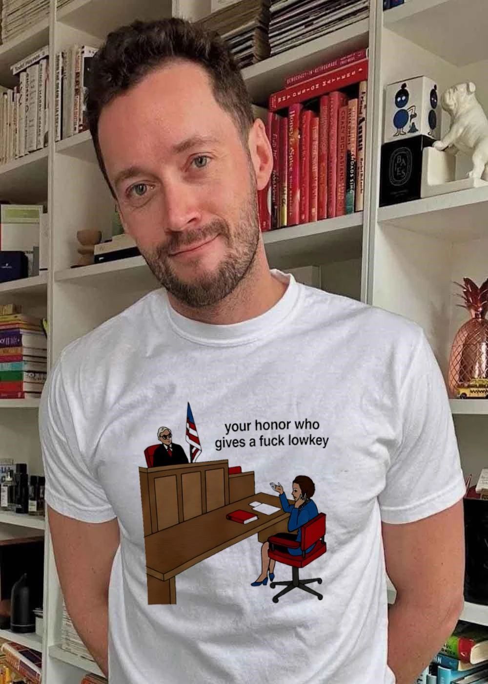 Legal Humor Your Honor Who Gives A Fuck Lowkey Courtroom Funny Graphic Shirt