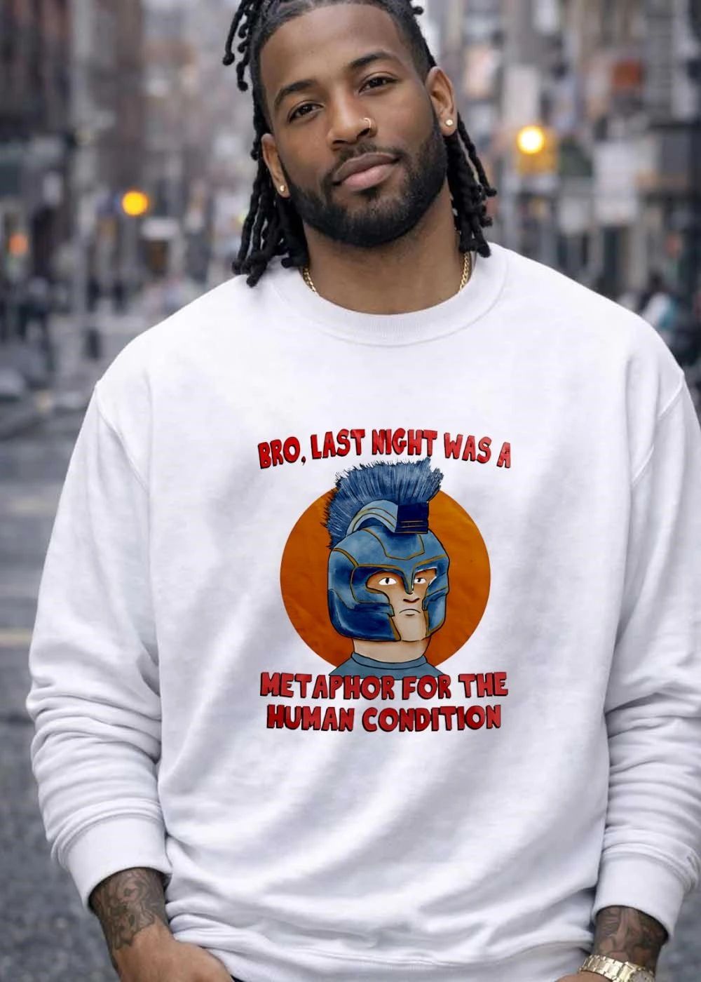 Bro, Last Night Was a Metaphor for the Human Condition Spartan Helmet shirt