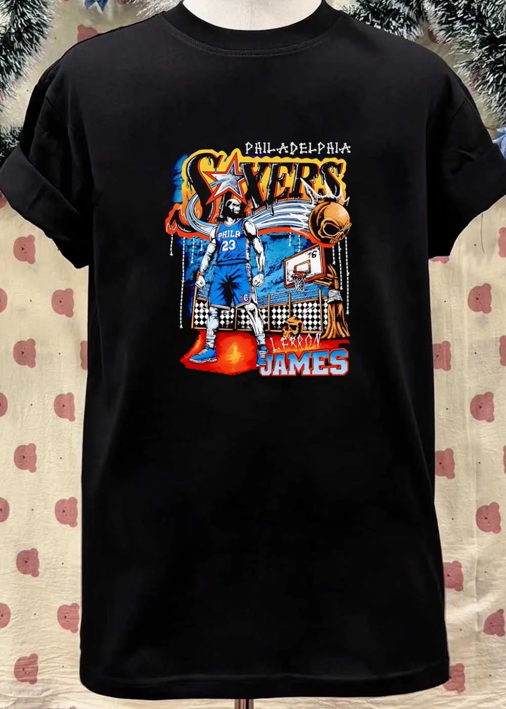 L.Ferron James Philadelphia Sixers Basketball Graphic shirt