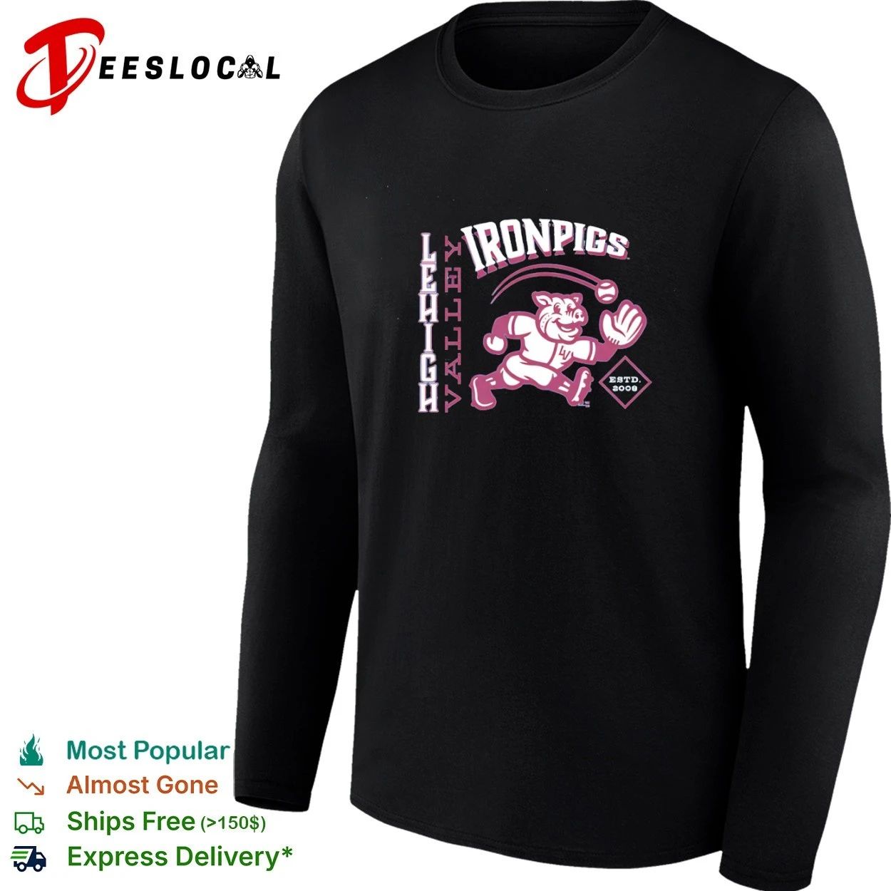 Lehigh Valley IronPigs Arched Catch Lehigh Valley IronPigs Retro T-shirt