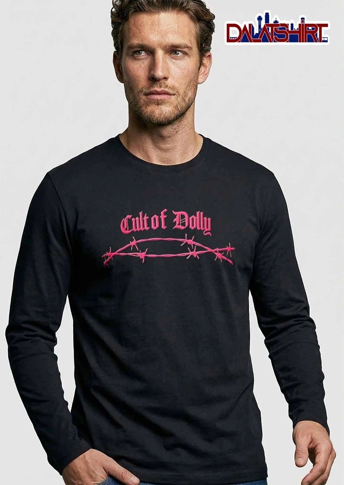 Cult Of Dolly Pink Barbed Wire Old English Font shirt