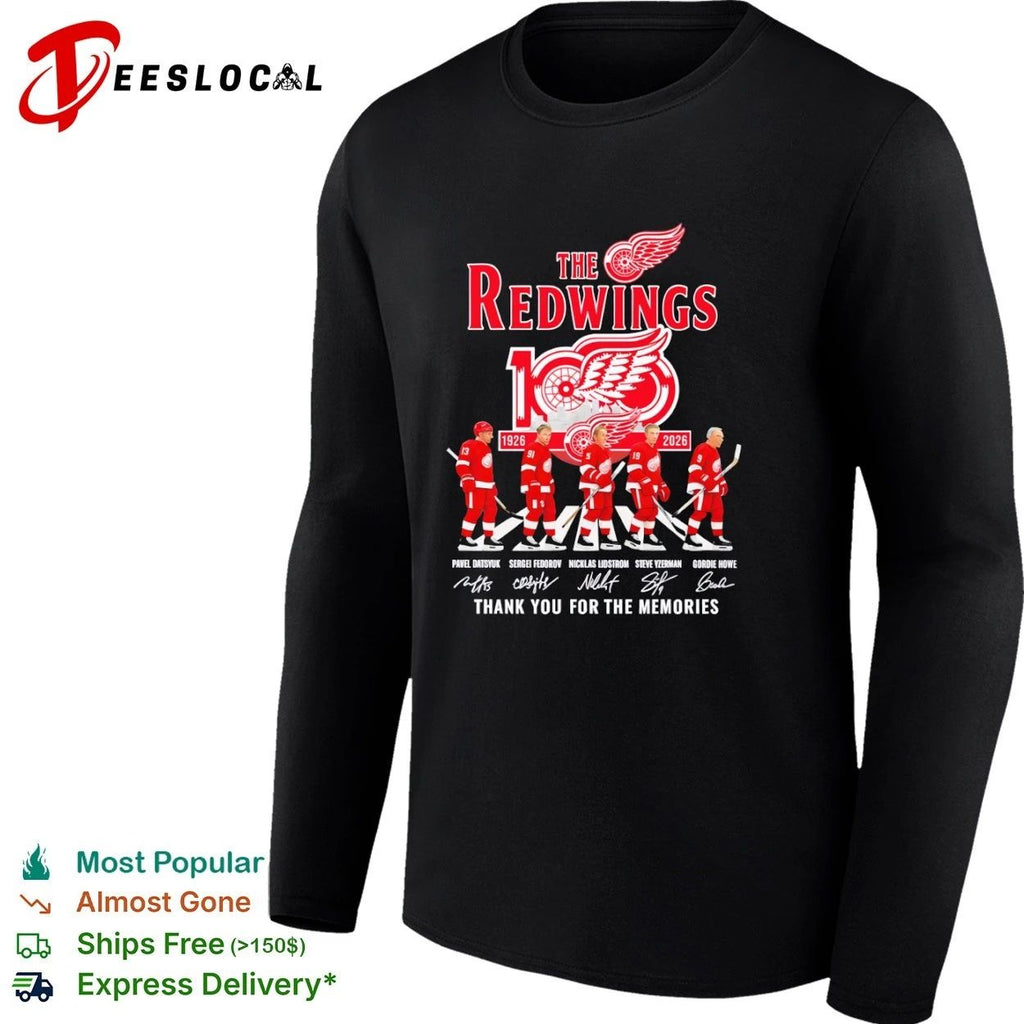 The Red Wings 1926-2026 Pavel Datsyuk Sergei Fedorov Nicklas Lidstrom Steve Yzerman Gordie Howe T-shirt