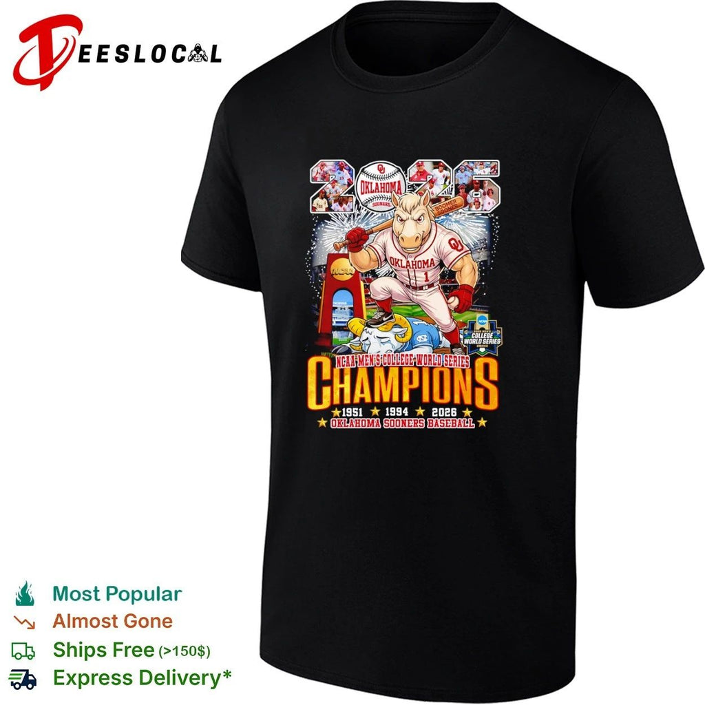 Oklahoma Sooners 2026 NCAA Men’s College World Series Champions T-shirt