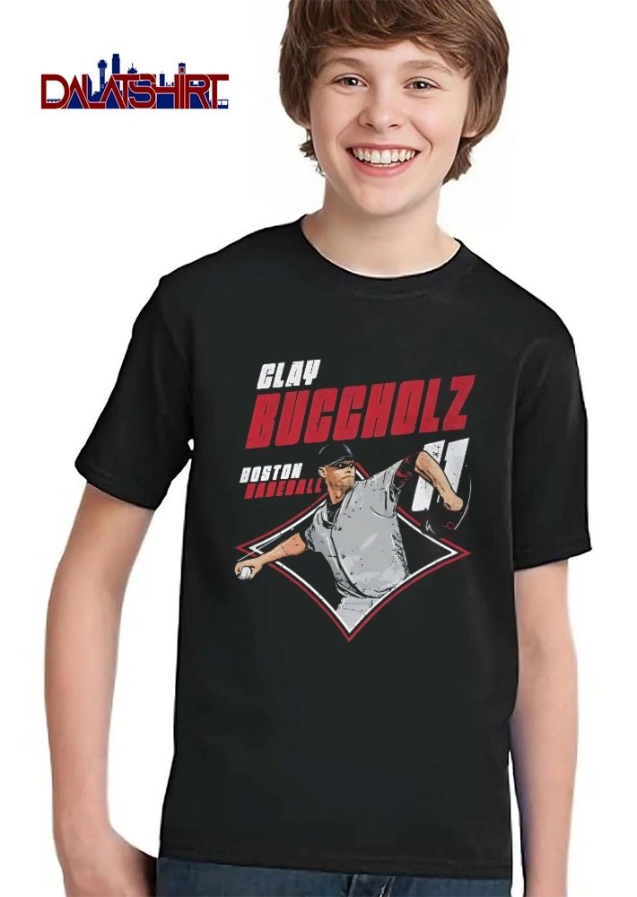 Boston Baseball Clay Buccholz Pitcher Throwing Diamond Frame Distressed shirt