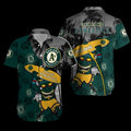 Personalized Oakland Athletics Tiki Surf Hawaiian Shirt