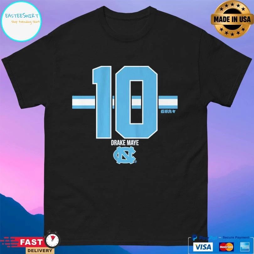 Drake Maye 10 Stripe North Carolina Tar Heels Football T-shirts