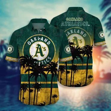 Oakland Athletics Sunset Palms Hawaiian Shirt