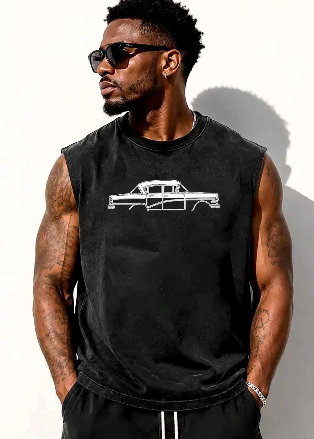 Classic Vintage Sedan Automobile Side Profile White Line Art shirt