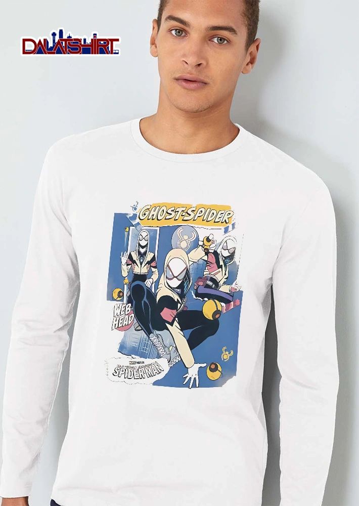 Ghost Spider Web Head Your Friendly Neighborhood Man Cartoon Superhero Action Collage shirt
