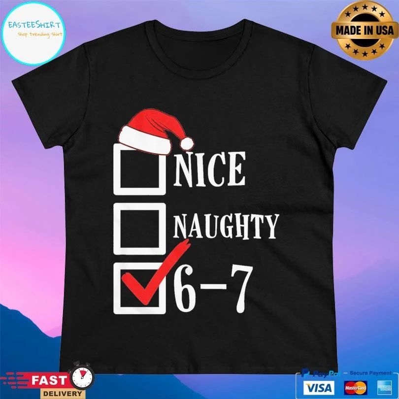 Youth Santa’s Nice Naughty 6-7 Checklist Christmas 2025 T-shirts