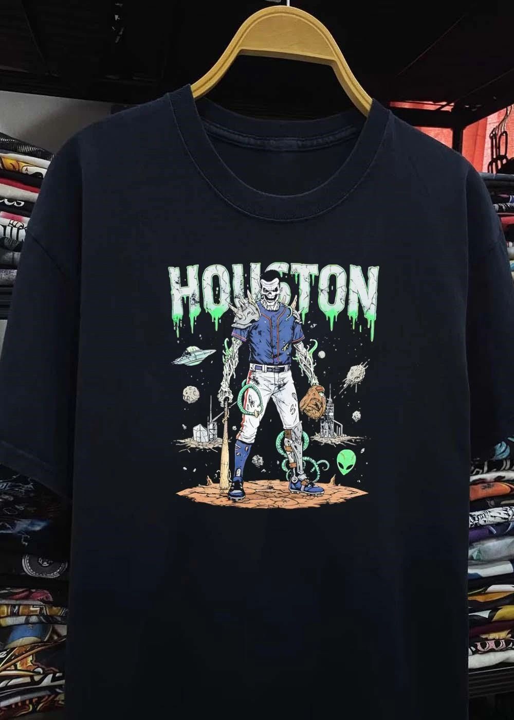 Space Zombie Baseball Fan Apparel Houston Astros T-Shirt