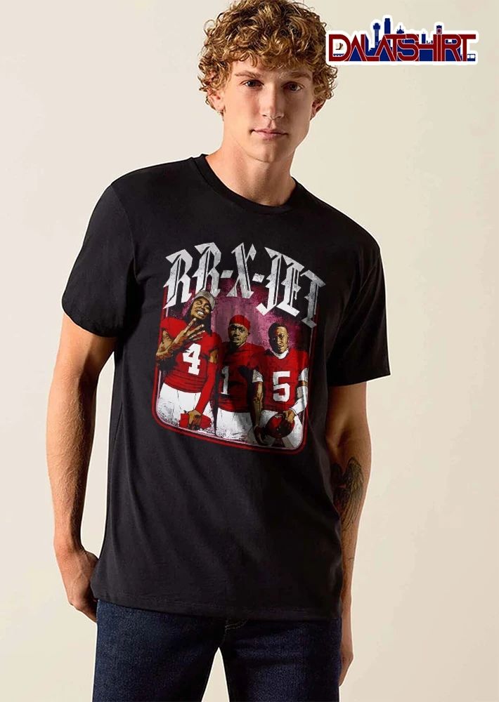 Rr X Jet Three Football Players Red Jerseys Numbers 4 1 5 Bootleg Portrait shirt