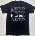 Playboy Bunny Stacked Logo T Shirt SIZE MD,LG,XL