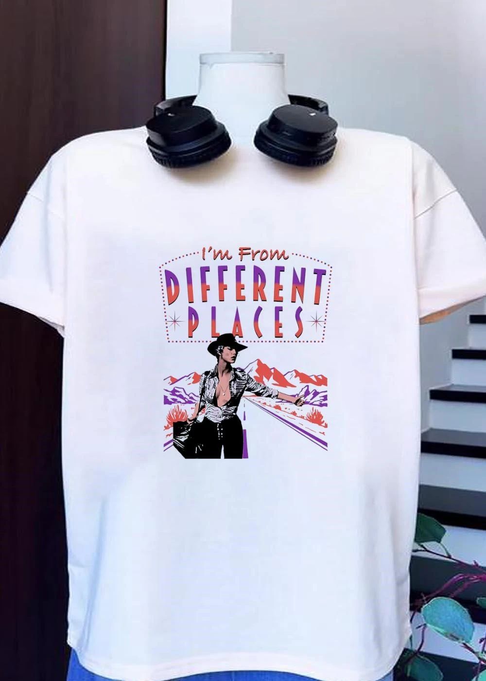 Woman Hitchhiking On Desert Highway, I’M From Different Places Shirt