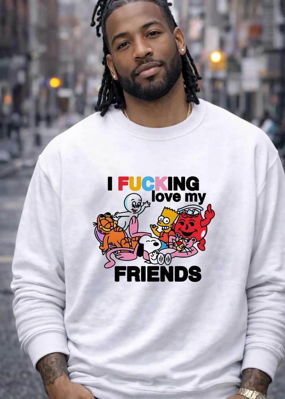 I Fucking Love My Friends Cartoon Pop Culture Characters Relaxing shirt