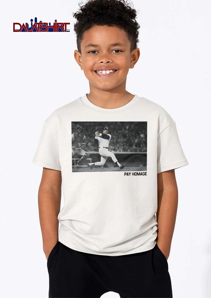 New York Yankees MLB Pay Homage Baseball Batter Swinging Photo Monochrome shirt