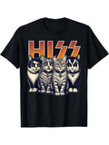Cute Hiss Cats Rock Kittens Kitty Rocking Music Cat Lovers Men T-Shirt Men Woman