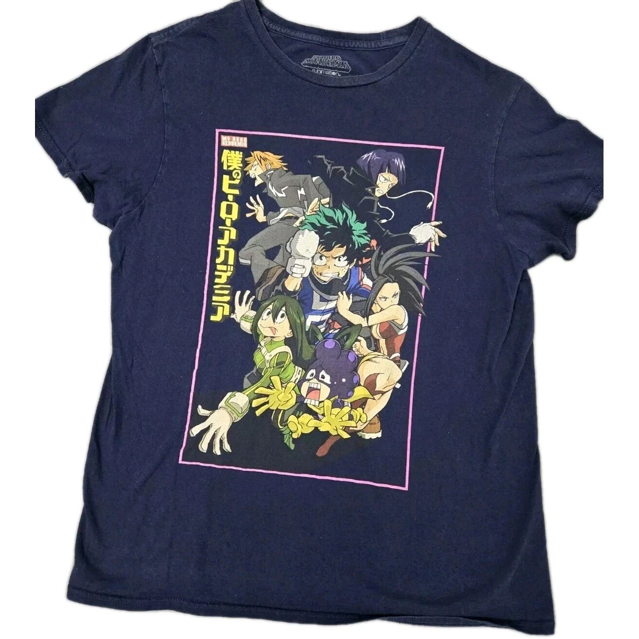 My Hero Academia Shirt Men's Medium Navy Short Sleeve Stylish