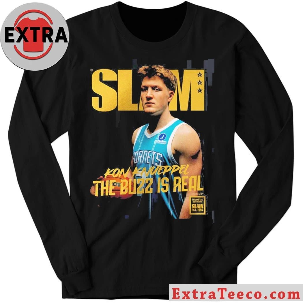 Kon Knueppel Charlotte Hornets SLAM 261 Cover The Buzz Is Real Gold Metal 2026 T-Shirt