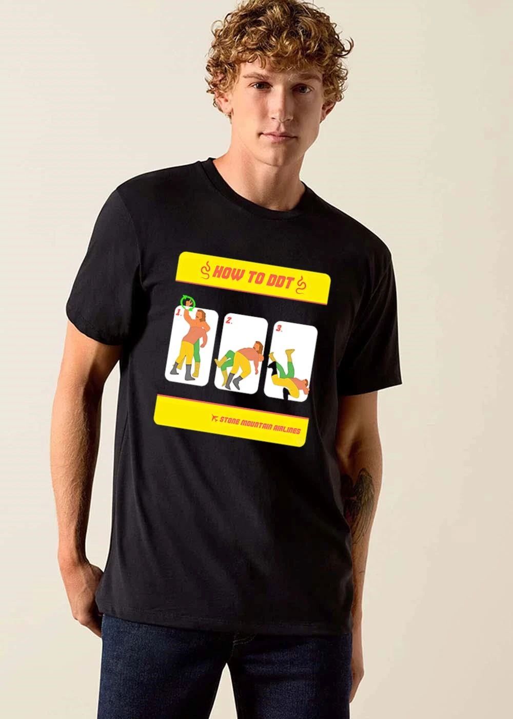 How To Ddt Stone Mountain Airlines Cartoon Wrestler Performing Move Sequence shirt