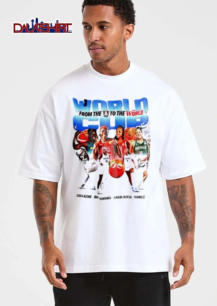 World Cup from the A to globe Basketball Peach shirt