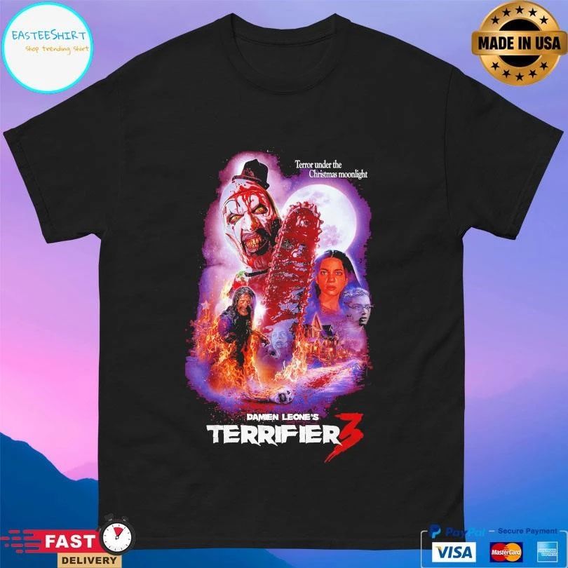 Damien Leone’s Terrifier 3 Terror Under The Christmas Moonlight T-shirts