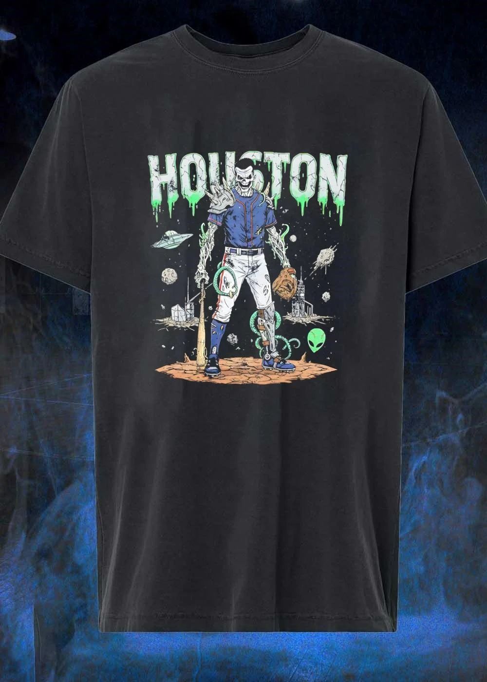 Space Zombie Baseball Fan Apparel Houston Astros T-Shirt