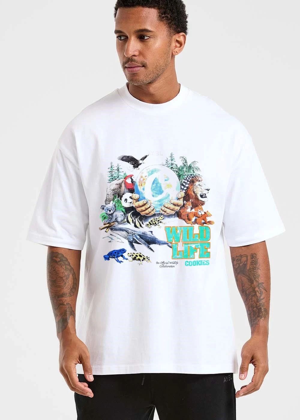 Cookies Wild Life An Official Wildlife Collaboration Hands Holding Globe Earth Animals shirt