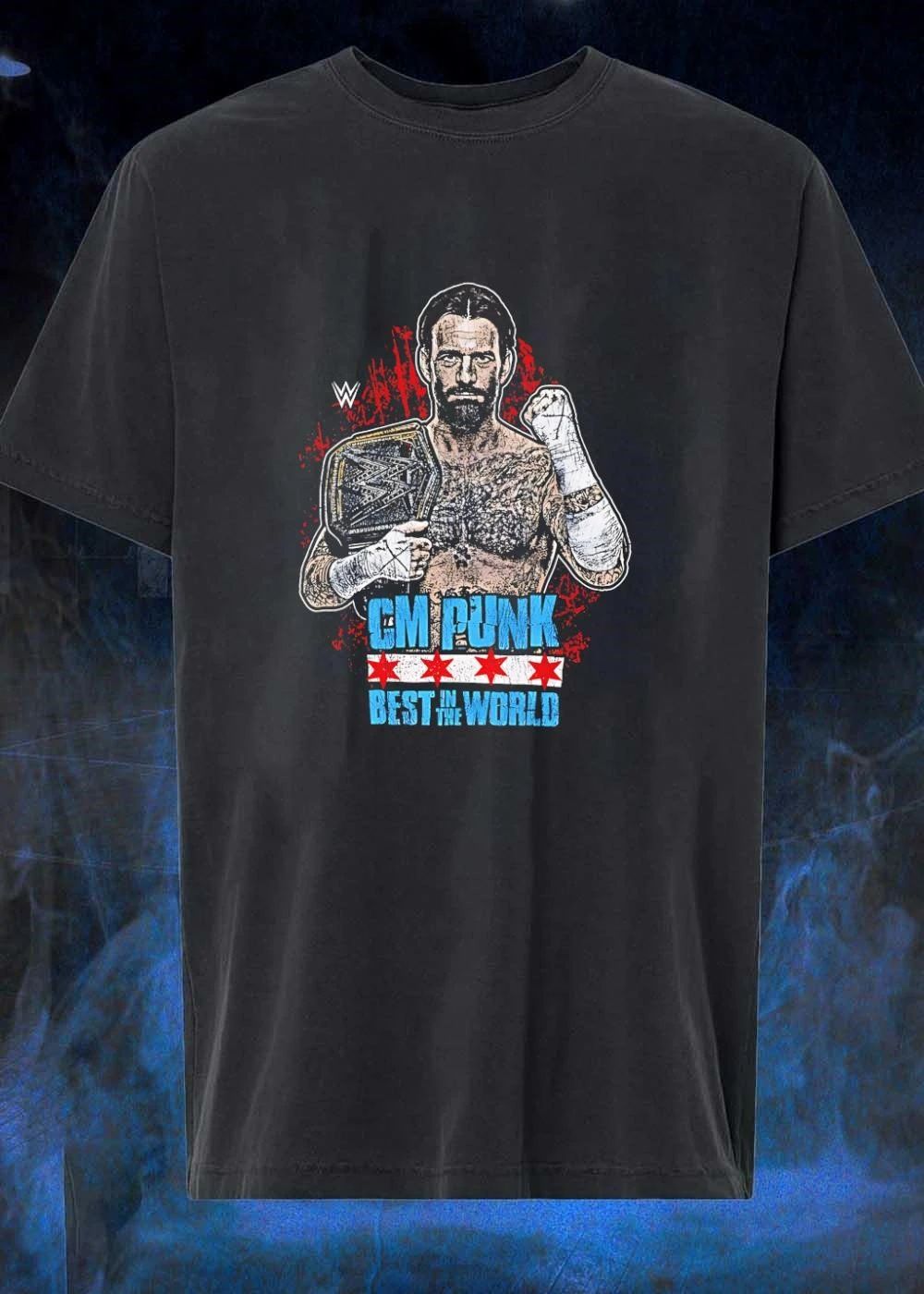 CM PUNK Best in the World Chicago Stars Wrestling shirt