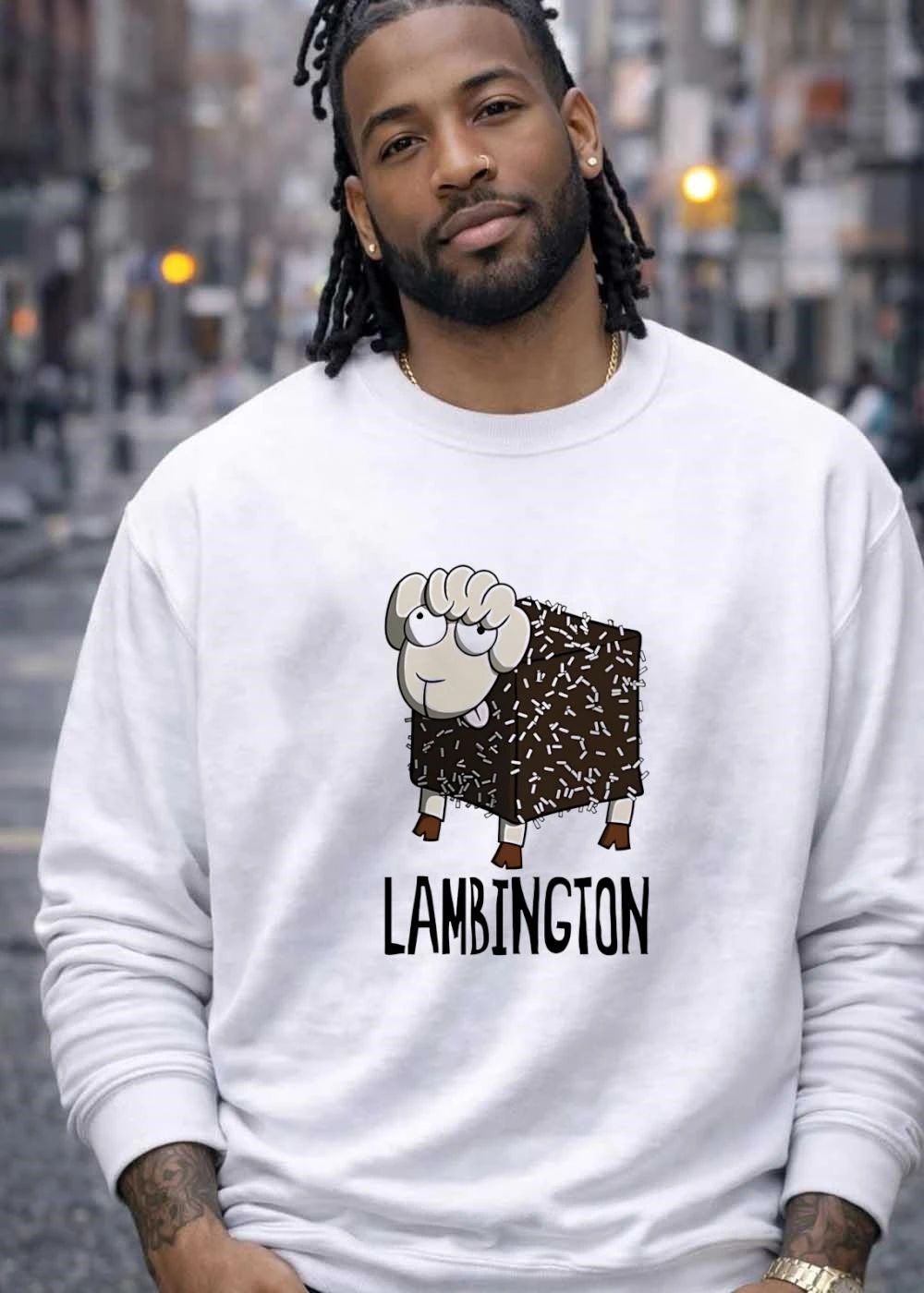 Cute Sheep Treat Lambington Funny Food Pun shirt