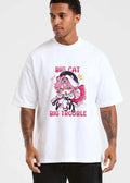 Big Cat Trouble Rao Anime Chibi Pink Girl Ears Tail Cartoon shirt