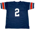 Custom Cam Newton Blue Mesh Football Jersey