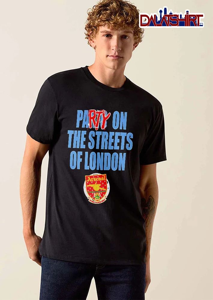 Arsenal Fc Party On The Streets Of London Red Graffiti Text Football Crest Logo shirt